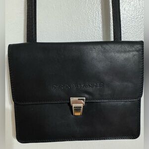 Derek Alexander Navajo Small Double Sided Black Leather Crossbody